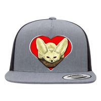 Tiny Fennec Fox Flat Bill Trucker Hat