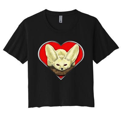 Tiny Fennec Fox Women's Crop Top Tee