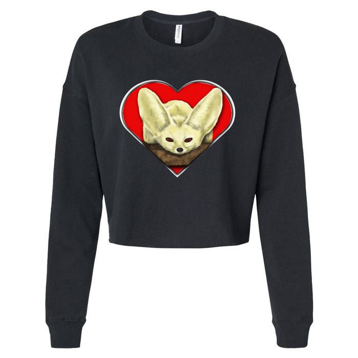 Tiny Fennec Fox Cropped Pullover Crew