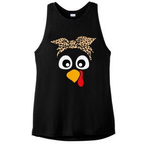 Turkey Face Funny Thanksgiving Gift Ladies PosiCharge Tri-Blend Wicking Tank