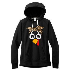 Turkey Face Funny Thanksgiving Gift Women's Fleece Hoodie