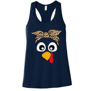 Turkey Face Funny Thanksgiving Gift Women's Racerback Tank