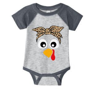 Turkey Face Funny Thanksgiving Gift Infant Baby Jersey Bodysuit