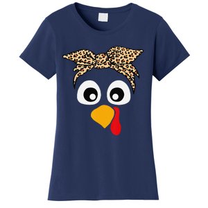 Turkey Face Funny Thanksgiving Gift Women's T-Shirt