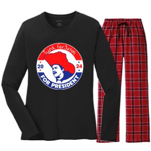 Turd Ferguson For President 2024 Women's Long Sleeve Flannel Pajama Set 