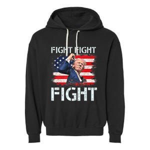 Trump Fight Fight Fight Trump Signals To Americans To Fight Garment-Dyed Fleece Hoodie