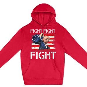 Trump Fight Fight Fight Trump Signals To Americans To Fight Premium Pullover Hoodie