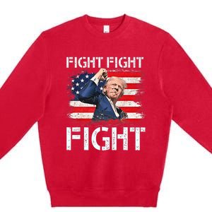 Trump Fight Fight Fight Trump Signals To Americans To Fight Premium Crewneck Sweatshirt