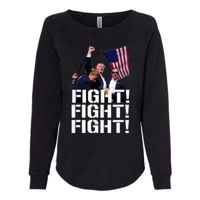 Trump Fight Fight Fight Trump Defiant Trump Shot Fist Pump Womens California Wash Sweatshirt