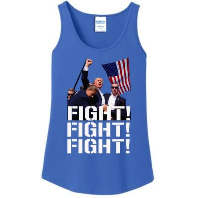 Trump Fight Fight Fight Trump Defiant Trump Shot Fist Pump Ladies Essential Tank