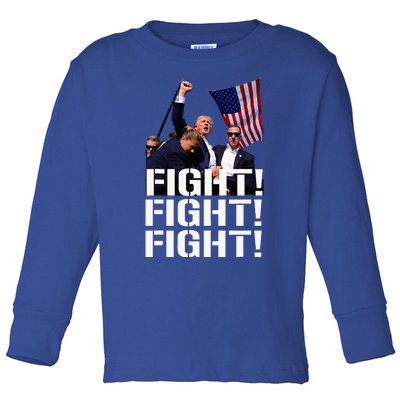 Trump Fight Fight Fight Trump Defiant Trump Shot Fist Pump Toddler Long Sleeve Shirt