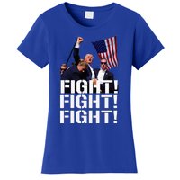 Trump Fight Fight Fight Trump Defiant Trump Shot Fist Pump Women's T-Shirt