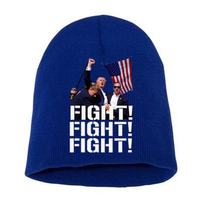 Trump Fight Fight Fight Trump Defiant Trump Shot Fist Pump Short Acrylic Beanie