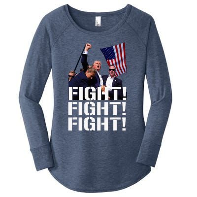 Trump Fight Fight Fight Trump Defiant Trump Shot Fist Pump Women's Perfect Tri Tunic Long Sleeve Shirt