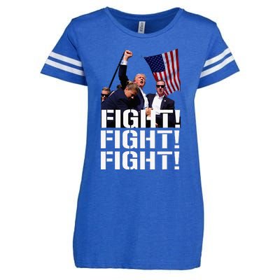 Trump Fight Fight Fight Trump Defiant Trump Shot Fist Pump Enza Ladies Jersey Football T-Shirt