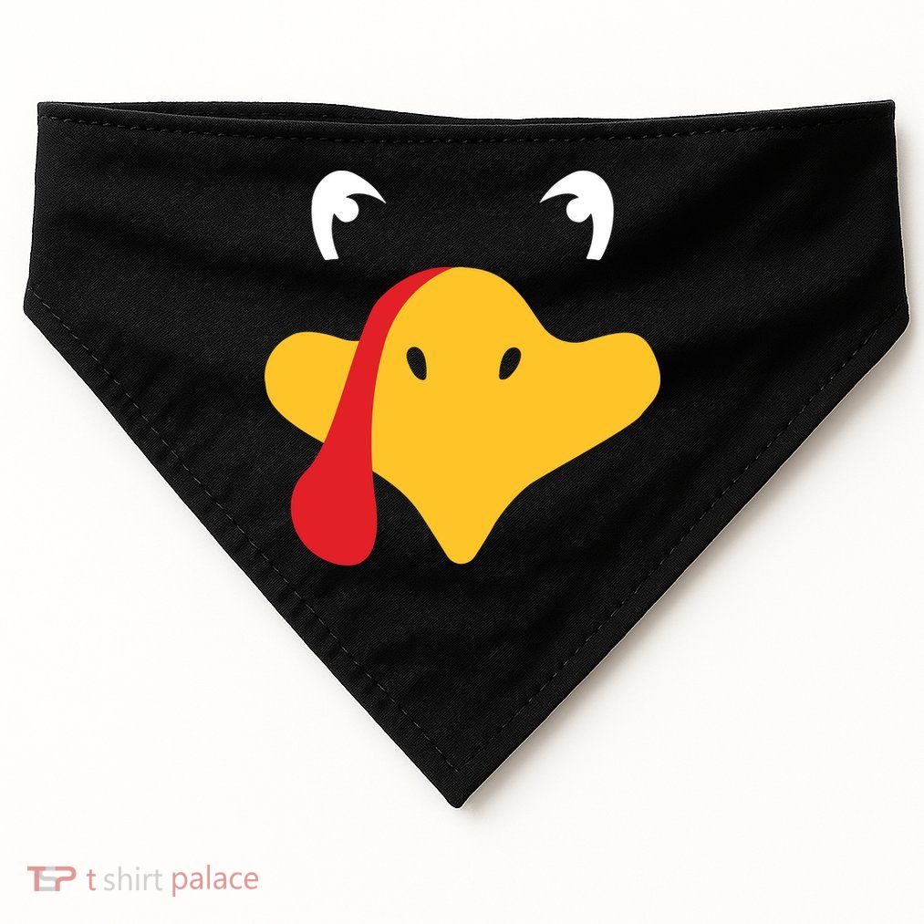 Turkey Face Funny Thanksgiving USA-Made Doggie Bandana