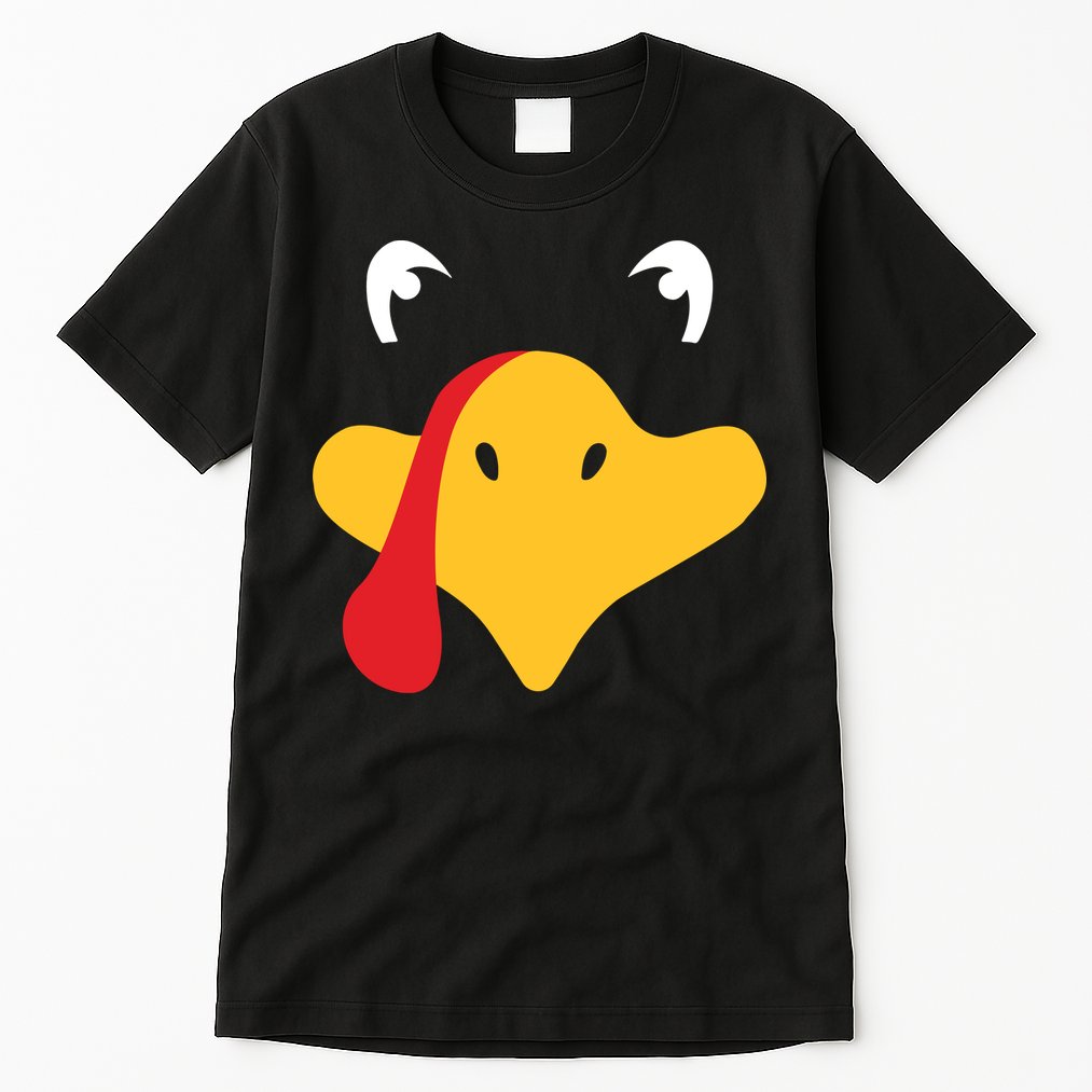 Turkey Face Funny Thanksgiving Tall T-Shirt