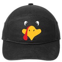 Turkey Face Funny Thanksgiving 7-Panel Snapback Hat