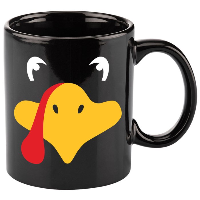 Turkey Face Funny Thanksgiving 11oz C Handle Ceramic Mug