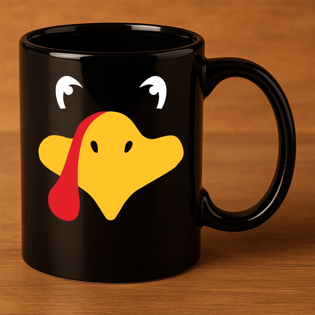 Turkey Face Funny Thanksgiving 11oz C Handle Ceramic Mug