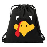Turkey Face Funny Thanksgiving Drawstring Bag