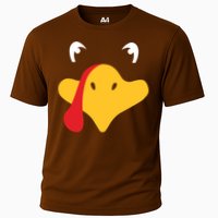 Turkey Face Funny Thanksgiving Cooling Performance Crew T-Shirt