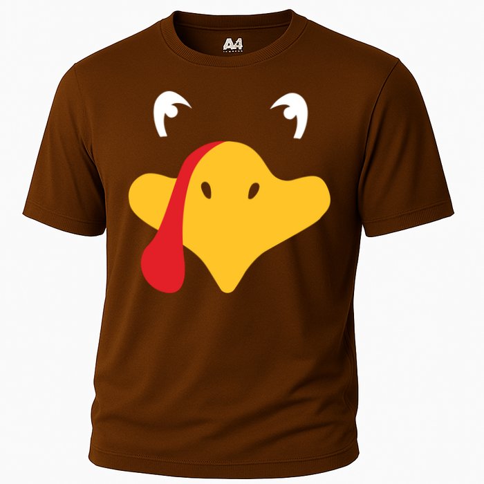 Turkey Face Funny Thanksgiving Cooling Performance Crew T-Shirt