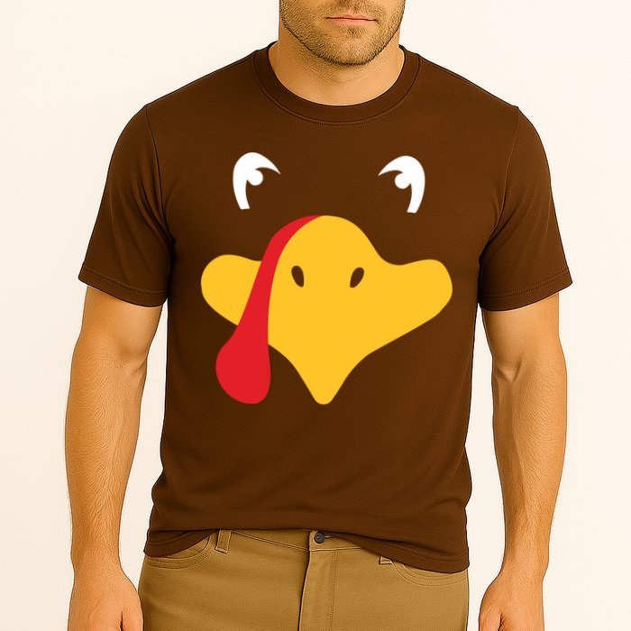 Turkey Face Funny Thanksgiving Cooling Performance Crew T-Shirt