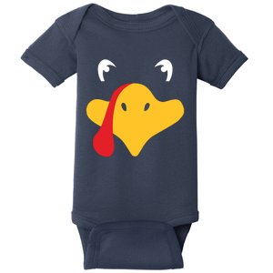 Turkey Face Funny Thanksgiving Baby Bodysuit