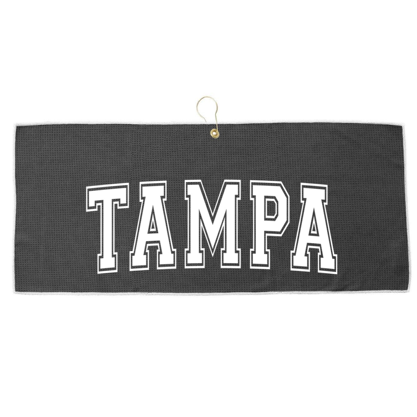 Tampa Fl Florida Usa Vintage Sports Varsity Style Gift Large Microfiber Waffle Golf Towel