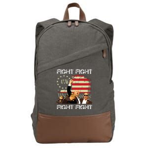 Trump Fight Fight Fight Cotton Canvas Backpack