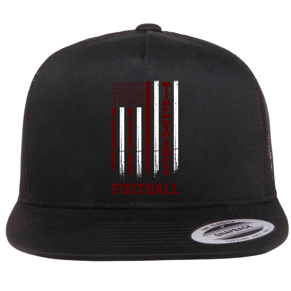 Texas Football Fan American Flag Flat Bill Trucker Hat