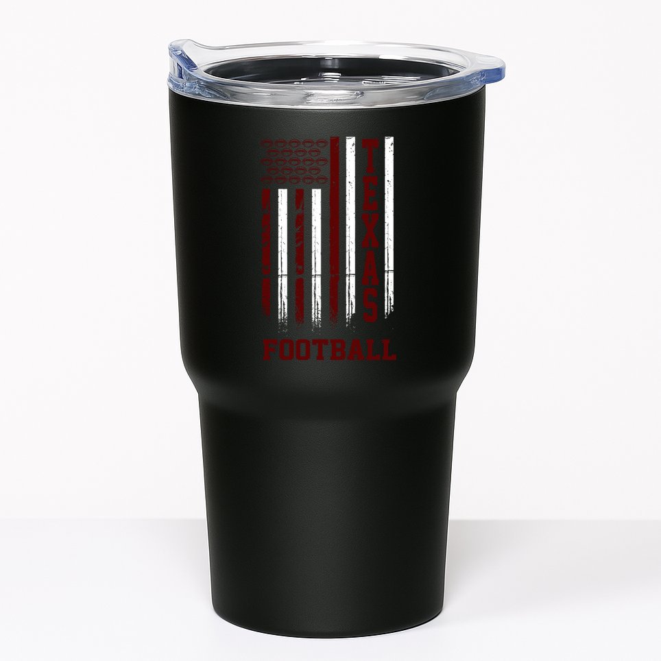 Texas Football Fan American Flag Tumbler
