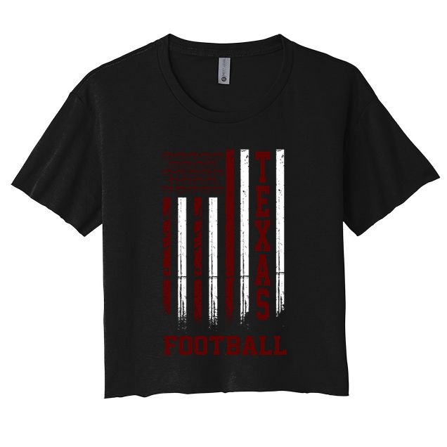 Texas Football Fan American Flag Crop Top