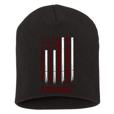 Texas Football Fan American Flag Short Acrylic Beanie
