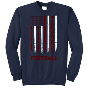 Texas Football Fan American Flag Tall Sweatshirt