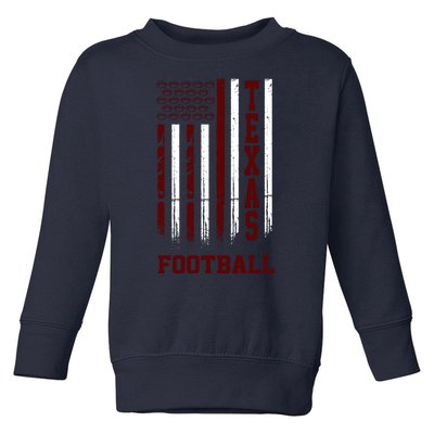 Texas Football Fan American Flag Toddler Sweatshirt