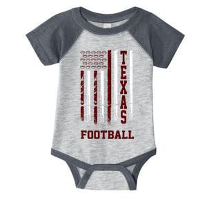 Texas Football Fan American Flag Infant Baby Jersey Bodysuit