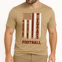 Texas Football Fan American Flag Cooling Performance Crew T-Shirt