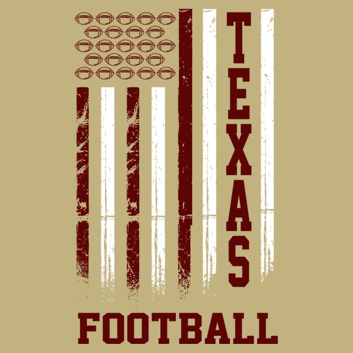 Texas Football Fan American Flag Cooling Performance Crew T-Shirt