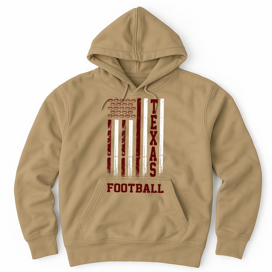 Texas Football Fan American Flag Hoodie
