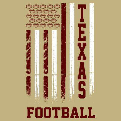 Texas Football Fan American Flag T-Shirt
