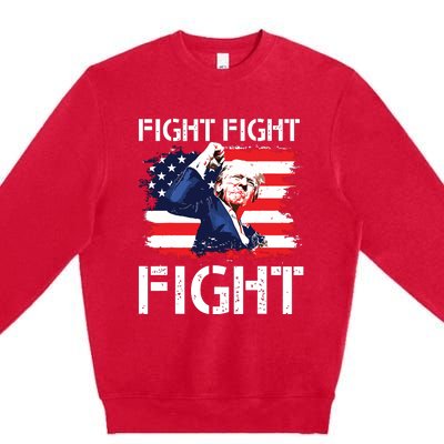 Trump Fight Fight Fight Trump Signals To Americans To Fight Premium Crewneck Sweatshirt