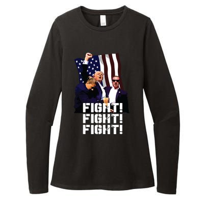 Trump Fight Fight Fight Womens CVC Long Sleeve Shirt