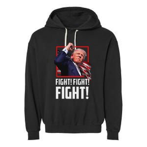 Trump Fight Fist 2024 Strong Support Garment-Dyed Fleece Hoodie