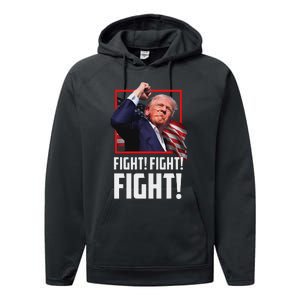 Trump Fight Fist 2024 Strong Support Performance Fleece Hoodie