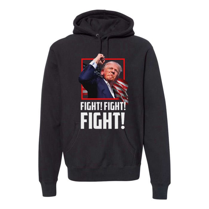 Trump Fight Fist 2024 Strong Support Premium Hoodie