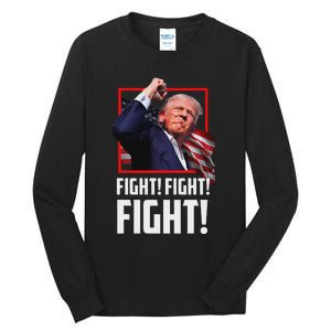 Trump Fight Fist 2024 Strong Support Tall Long Sleeve T-Shirt