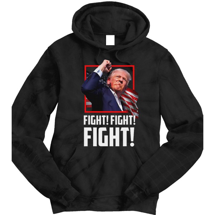 Trump Fight Fist 2024 Strong Support Tie Dye Hoodie