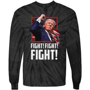 Trump Fight Fist 2024 Strong Support Tie-Dye Long Sleeve Shirt